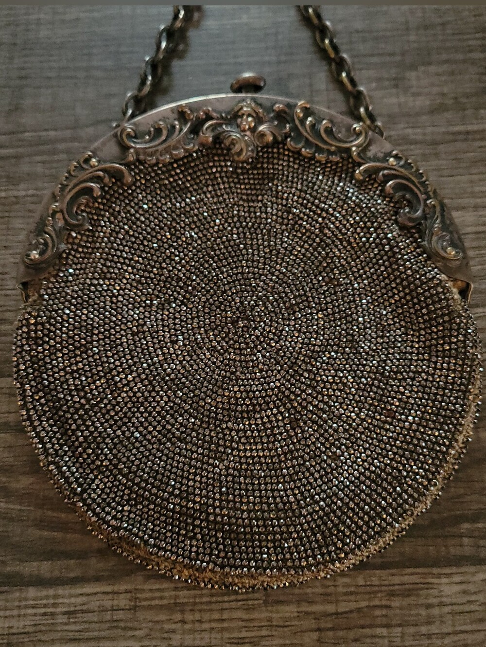 German Silver Antique/vintage Metal Mesh Purse Handbag - Picture 3 of 8
